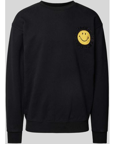 Market Oversized Sweatshirt Modell 'SMILEY VINTAGE' - Blau