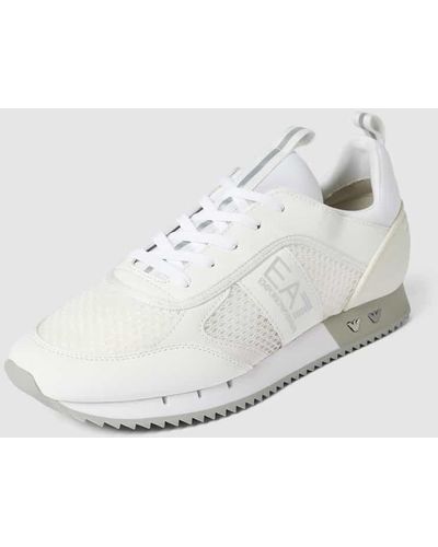 EA7 Sneaker mit Label-Details - Weiß