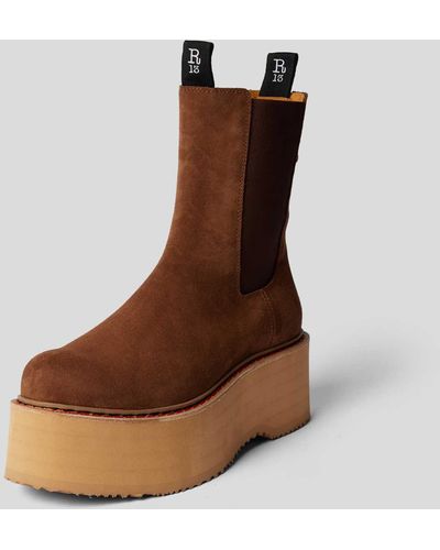 R13 Chelsea Boots mit Plateausohle - Braun