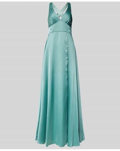 Luxuar Abendkleid mit V-Ausschnitt - Blau