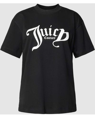 Juicy Couture T-shirt Met Labelstatement - Zwart