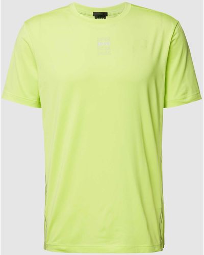 BOSS T-Shirt mit Label-Schriftzug - Gelb