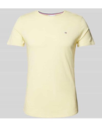 Tommy Hilfiger Slim Fit T-Shirt mit Rundhalsausschnitt - Gelb