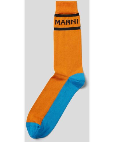Marni Socken mit Label-Details - Orange