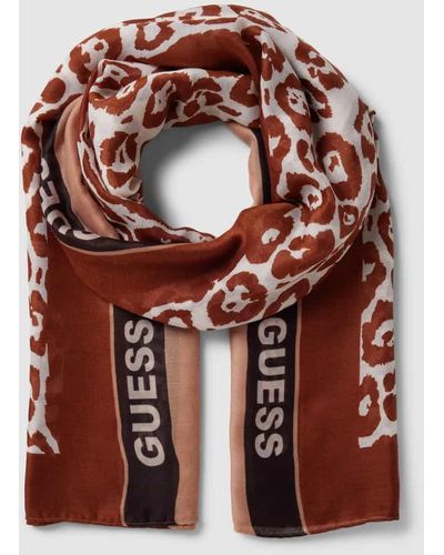 Guess Schal mit Animal- und Label-Print - Braun