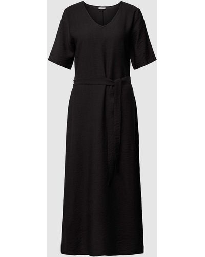 Fransa Midi-jurk Met Strikceintuur - Zwart