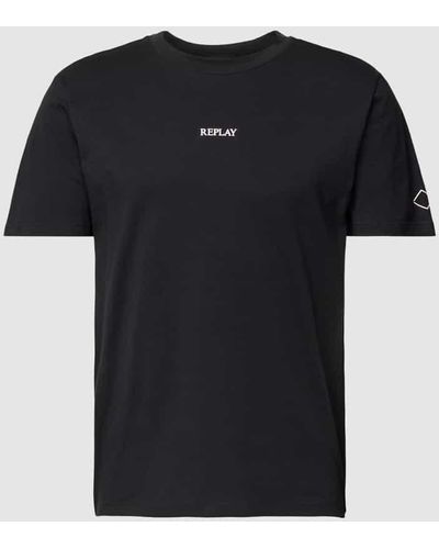 Replay T-Shirt mit Label-Print - Schwarz