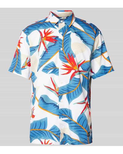 Superdry Slim Fit Freizeithemd mit Allover-Print Modell 'HAWAIIAN' - Blau
