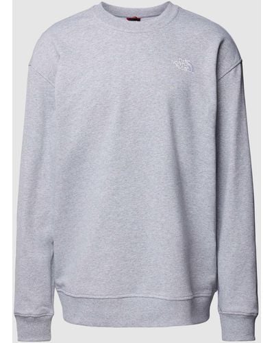 The North Face Sweatshirt mit Label-Stitching Modell 'ESSENTIAL' - Grau