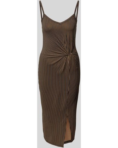 Tom Tailor Midi-jurk Met Streepmotief - Bruin