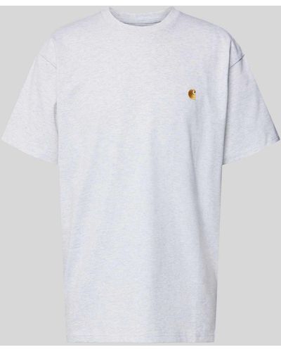 Carhartt T-Shirt mit Label-Stitching Modell 'CHASE' - Weiß