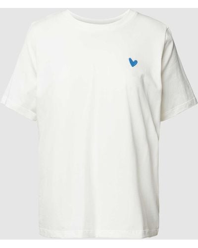 S.oliver T-shirt Met Motiefstitching - Wit