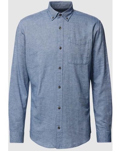 Jack & Jones Regular Fit Freizeithemd mit Button-Down-Kragen Modell 'CLASSIC' - Blau