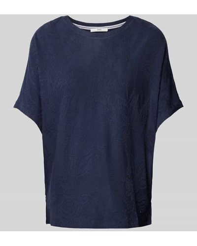 Brax T-Shirt mit floralem Muster - Blau