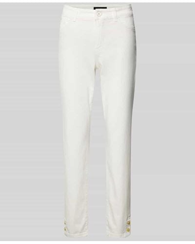 Marc Cain Slim Fit Jeans in unifarbenem Design - Weiß