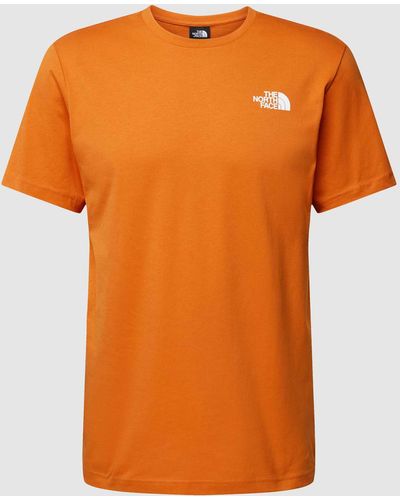 The North Face T-shirt Met Labelprint - Oranje