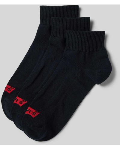Levi's Socken mit Label-Detail Modell 'MID CUT BATWING LOGO' im 3er-Pack - Schwarz