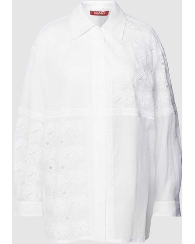 Max Mara Studio Blouse Met Broderie Anglaise - Wit