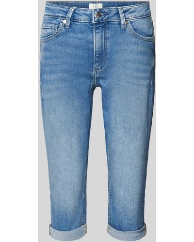 QS Slim Fit Capri-jeans - Blauw