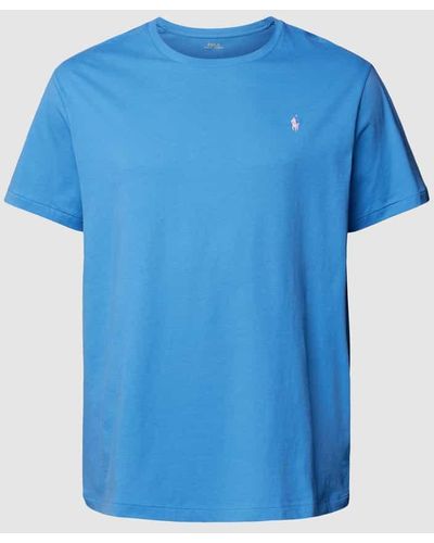 Ralph Lauren PLUS SIZE T-Shirt mit Label-Stitching - Blau