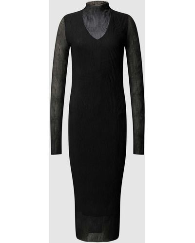 BOSS Midi-jurk Met Structuurmotief - Zwart