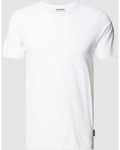 ARMEDANGELS T-Shirt in unifarbenem Design Modell 'AAMON BRUSHED' - Weiß