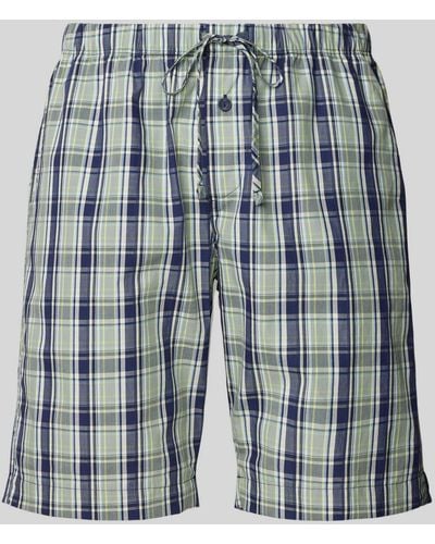 Hanro Straight Leg Pyjama-Hose mit Tartan-Karo Modell 'Night & Day' - Blau