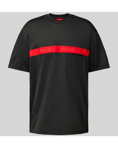 HUGO T-Shirt mit Label-Print Modell 'Dechilo' - Schwarz