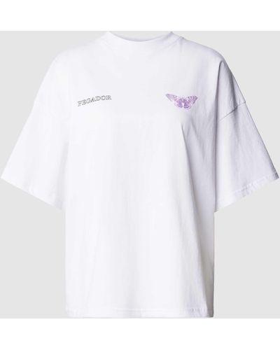 PEGADOR Oversized T-shirt Met Motiefprint - Wit