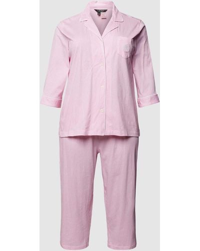 Lauren by Ralph Lauren Pyjama Met All-over Motief - Roze