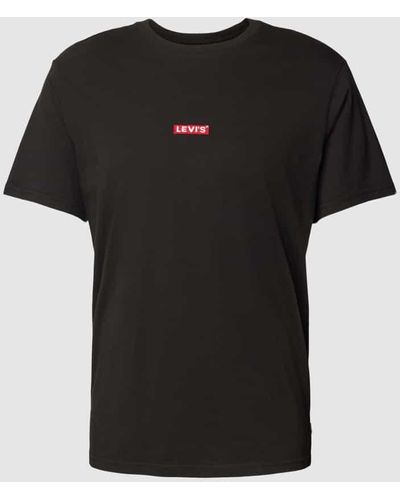 Levi's Relaxed Fit T-Shirt mit Label-Stitching - Schwarz