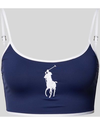 Polo Ralph Lauren Bikini Oberteil mit Logo-Stitching Modell 'Cami' - Blau