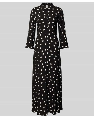 Y.A.S Kleid aus Viskose mit Allover-Muster Modell 'SAVANNA' - Schwarz