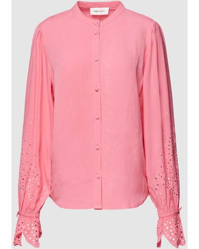 FABIENNE CHAPOT Bluse mit Viskose-Anteil und Lochstickerei Modell 'Clarissa - Pink