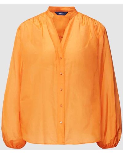 GANT Bluse mit semitransparenter Optik - Orange