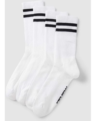 Review Socken mit Kontraststreifen im 4er-Pack - Weiß