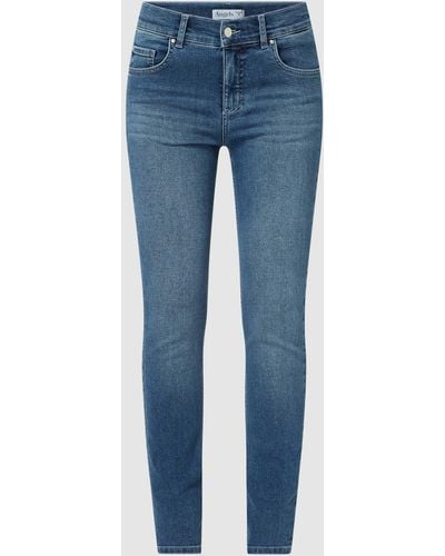 ANGELS Skinny Fit Jeans Met Labelpatch - Blauw