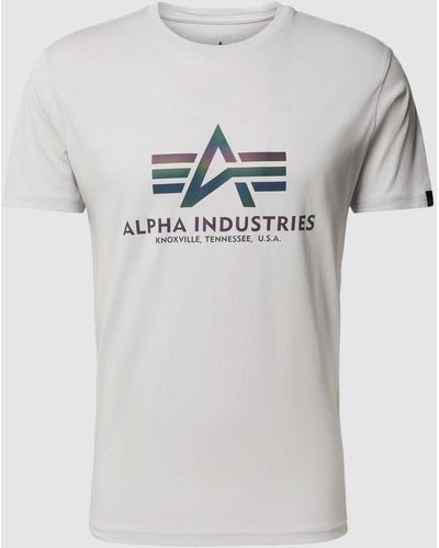 Alpha Industries T-shirt Met Labelprint - Grijs