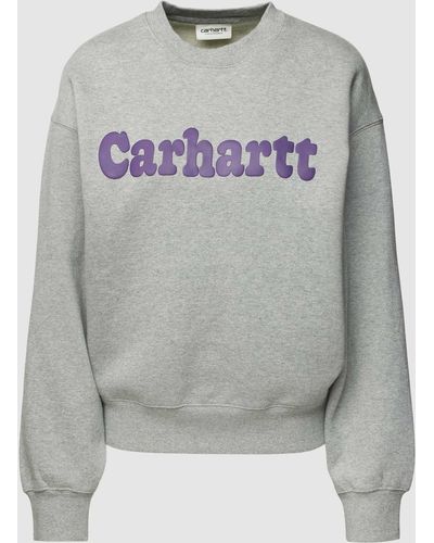 Carhartt Oversized Sweatshirt mit Label-Print Modell 'BUBBLES' - Grau