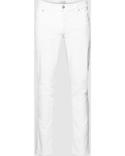 Jack & Jones Slim Fit Jeans im 5-Pocket-Design Modell 'GLENN' - Weiß