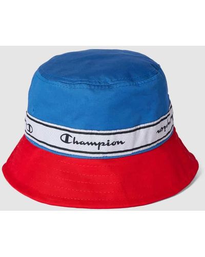 Champion Bucket Hat mit Kontraststreifen und Brand-Schriftzug - Rot