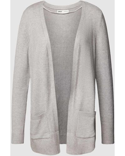 ONLY Cardigan mit aufgesetzten Taschen Modell 'LESLY' - Grau