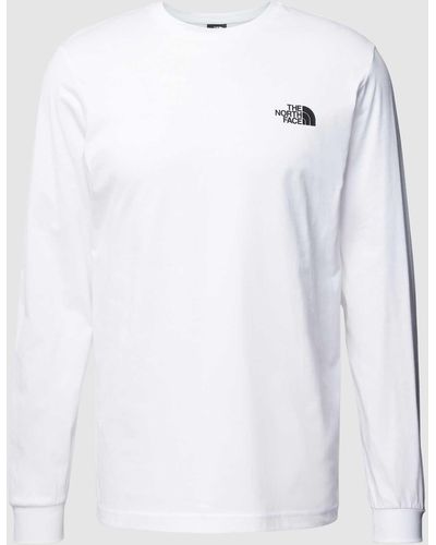 The North Face Shirt Met Lange Mouwen En Labelprint - Wit