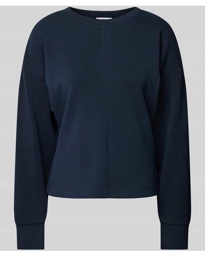 Opus Sweatshirt in unifarbenem Design Modell 'Golone' - Blau