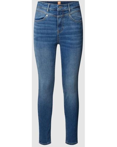 BOSS Skinny Fit Jeans mit Label-Patch Modell 'KITT' - Blau