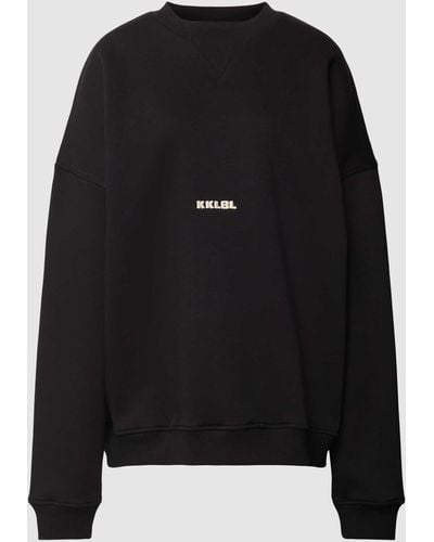 Karo Kauer Oversized Sweatshirt Met Labelstitching - Zwart