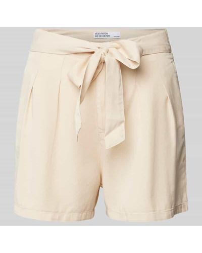 Vero Moda Loose Fit Shorts aus Lyocell mit Bindegürtel Modell 'MIA' - Natur