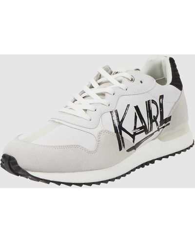 Karl Lagerfeld Sneakers Van Leer, Model 'velocitor' - Wit