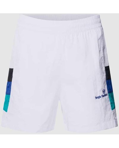 Sergio Tacchini Shorts mit Logo-Stitching Modell 'MACAO' - Weiß