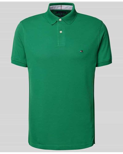 Tommy Hilfiger Regular Fit Poloshirt mit Logo-Stitching - Grün